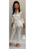 Winter Sequined Zip Up Long Sleeve Formal