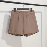Toloer White Suit Shorts Female Black Summer Thin 2024 New Loose High-Waist A-Line Casual Wide-Leg Hot Pants-Outfit