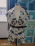 Women's Digital Print Sleeveless Vest Cross-Necked Cardigan Shawl