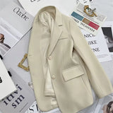 Toloer Jacket Female Korean Joker 2024 Spring And Autumn New Korean Version White Temperament Casual Metal Buckle Small Suit Female-Outfit