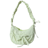 Aesthetic Bow Knot Stitching Shoulder Bag-Outfit