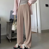 Toloer Wide-Leg Pants Women Spring And Fall 2024 New Casual Pants High-Waist Suit Pants Small Pants Women-Outfit