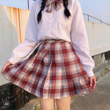 Plaid Skirt Plus Size Mini Skirts Womens 2020 High Waisted Falda plisada Harajuku Style School Uniform Shirt Big