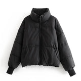 Aachoae Autumn Winter Women Fashion Thick Warm Padded Parkas Coats Female Long Sleeve Pockets Coat Chic Elegant Outerwear