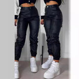 Toloer Summer 2023 Women's Wear Locomotive Zip Pleated Pocket Fashion PU Casual Sticker Bag Tight Foot