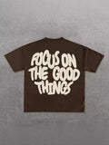 T-Shirt Y2K Hip-Hop Letter Retro Cross Graphic Print Oversized T-Shirt Men's Round Neck Cotton Short-Sleeved Shirt-Outfit