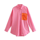 Oversize Casual Blouse Pink Autumn Spring Long Sleeve Large Office Ladies Chic Tops 2022 Women Outwear Blusas