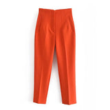 2022 Pencil Pants Women Candy Colors High Waisted Trousers Women Summer Thin Office Wear Woman Pants Aesthetic