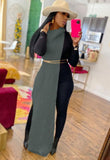 Turtleneck Side Slit Long Sweater Top 1028-1-Outfit