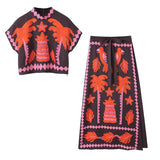 Summer Positioning Printed Shirt Printed Casual Pants Set-Outfit
