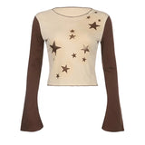 Women Gothic T-shirts Crop Tops Fall Winter y2k Clothes 2024 Fashion Classic Slim Long Sleeve Print Streetwear Tops-Outfit