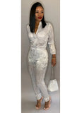 Winter Sequined Zip Up Long Sleeve Formal