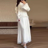 Autumn New Fashion Pure Color Small Fragrant Rich Man Thousand Gold Tuxedo Splicing