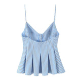 Buckle Swing 2025 Wide Short Female Vest Open Back Sexy Sling Skirt V-Neck