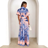 Collar Lotus Side Top High Waist Three-Dimensional Skirt Half Dress Suit
