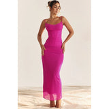 New Women's Net Yarn Lace Slings Body Fish Bone Dress With Chest To Pack The Hip