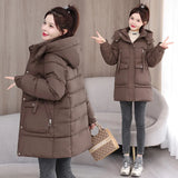 Cotton Clothes Female In The Long Style 2024 New Korean Version Loose Large Size Thick Down Cotton-Padded Jacket Foreign Style High-Grade All-Match Cotton-Padded Clothes-Outfit