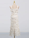 Temperament Famous Wind Dress Woman 2025 Summer New Fashion Embroidery Butterfly Splicing Design Sense Slinggeed Long
