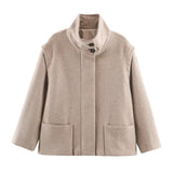 New Autumn And Winter Double-Sided Locomotive Jacket Jacket Women's Short-Colored Zipper