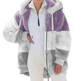 2025 Autumn And Winter Warm Plush Bulbla Chain Pocket Hooded Loose Coat