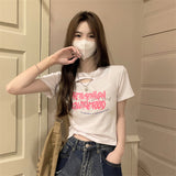 Toloer Girls Hollow Out Short T-Shirt Female Summer 2024 New Design Sense Slim Slim Short-Sleeved Student