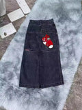Hiphop New Spring Hip-Hop Style Straight Jeans With Loose Broad Legs-Outfit