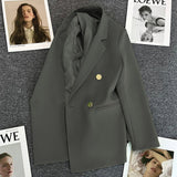 Toloer Green Fried Street Small Suit Jacket Female 2024 Spring And Autumn New Korean Version Net Red Temperament Small Leisure-Outfit