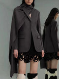 Toloer Shawl Small Suit Autumn 2024 New Fashion Casual Advanced Sense Hollow Suit Jacket Coat Female-Outfit