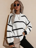 Spring Striped Pullover Loose