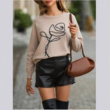 Ghost Pattern Long Knitted Open Shirt In Autumn And Winter Long Loose Sweater Coat