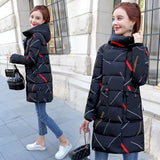 Fashion Striped Female Coat Cheap Winter Coats Warm Quilted Long Autumn Jacket Hooded Parka Women Overcoat Snow Wear Plus
