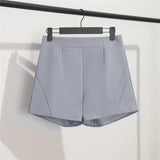 Toloer White Suit Shorts Female Black Summer Thin 2024 New Loose High-Waist A-Line Casual Wide-Leg Hot Pants-Outfit