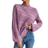 Solid Women's Top In Autumn And Winter 2025 Loose Round Collar Collar
