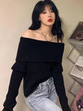 Off Shoulder Knitted