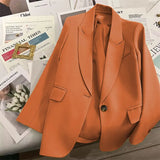 Toloer And Autumn Suit Jacket Female In 2024 Autumn New Avocado Color Net Red Fried Street Temperament Trend Casual Suit-Outfit