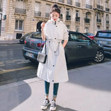 Fashion Womens Trench Coats Hooded Long Adjustable Waist Spring Autumn Windproof Lady Female Casual Clothes Red White
