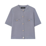 Spring 2025 New Women's Short-Sleeved Simple Fashion Knitted Jacket Skirt 1822025
