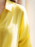 Toloer Sense Gentle Windy Yellow Beautiful Shirt Simple Commute Small Fashion Age-Dense Stated Set-Tite Shirt