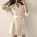 Toloer Celebrity Small Suit 2024 New Coat Female Spring And Autumn Korean Version Of Fried Street Design Sense Small Long Suit Female-Outfit