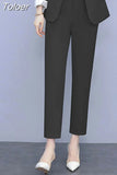 Women Single Botton Work Blazer Suits Slim Loose Casual Pants Blazers Jackets With Trouser Two Pieces