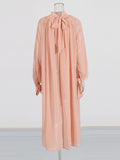 Women's Chiffon Dress 2025 Autumn Dress With Long Sleeves And Leafs Relaxing Long