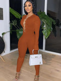 Winter Sexy Chain Lace-up Long Sleeve Tight