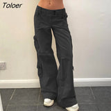 Fashion Baggy Jeans For Women Blue Simpe Casual Low Waist Straight Leg Denim Pants Washed Vintage 90s