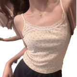Toloer Women's Wear 2024 Summer Pure Desire Wind Lace Inside With Sexy Outside Wear Bottom Shirt Top