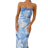 Women's Summer Printed Sleeveless Vest Slings Sexy Body-Body-Cuffed Dress Summer