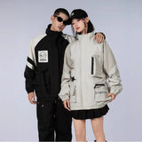 Autumn And Winter Millard Color Men And Women Korean Version Thin Padded Clothes Digital Printing Multi-Pocket Work Wind Autumn And Winter Coat Charge Man-Outfit