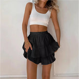 Spring And Summer New Women's Temperament Pure Color High-Waist Lace Design Sexy Cake Skirt Skirt Skirt