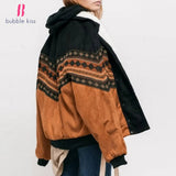 Women Vintage Cotton Jackets Coats Autumn Fashion Clothes Print Outwear Loose Top Bohemian Long Sleeve Female Elegant