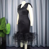 New V-Neck Sleeveless Bow Dress Designer Mesh Dress Dresses