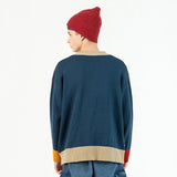 Cartoon Airplane Embroidery Sweater Harajuku Retro Style Knitted Sweater Autumn And Winter Cotton Pullover